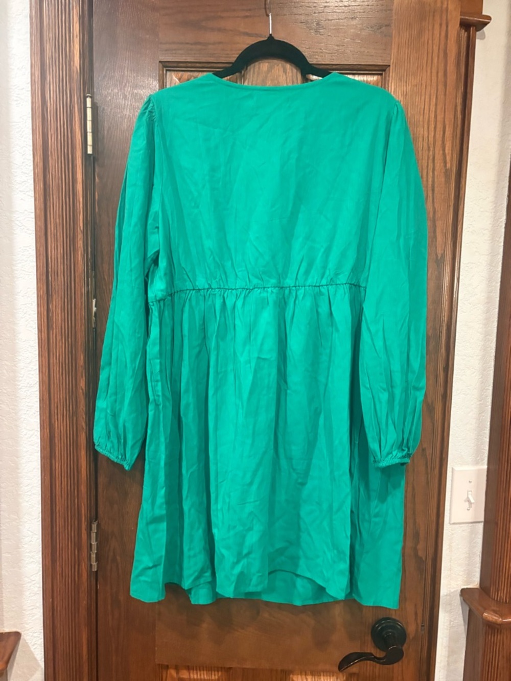 ZESICA $58 NWT Self Tie-Front Babydoll A-Line Dress Emerald L sold out! - Picture 10 of 10